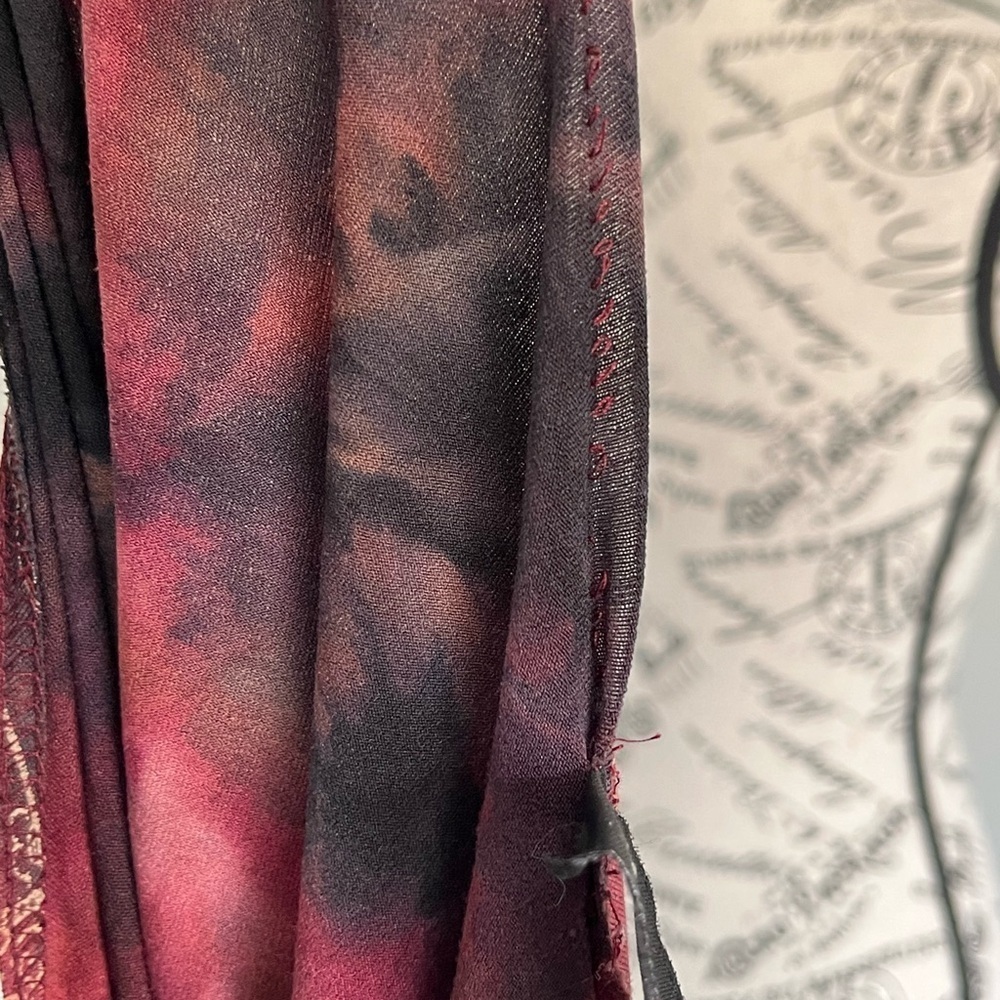 Claire France 90s Mauve Paisley Bell Sleeves bohemian size Large - Picture 5 of 7